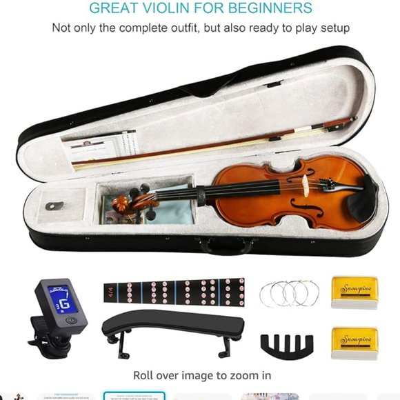 Adults Kids Violin - Premium Violin for Kids Beginners - Ready To Play 1/4 - Picture 5 of 7